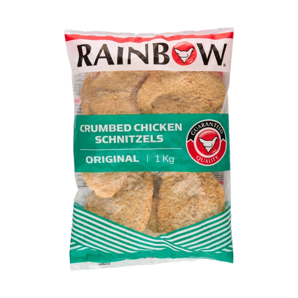 RAINBOW FROZEN CRUMBED CHICKEN SCHNITZEL 1KG