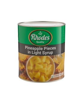 RHODES PINEAPPLE PIECES IN LIGHT SYRUP - 3kg