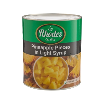 RHODES PINEAPPLE PIECES IN LIGHT SYRUP - 3kg