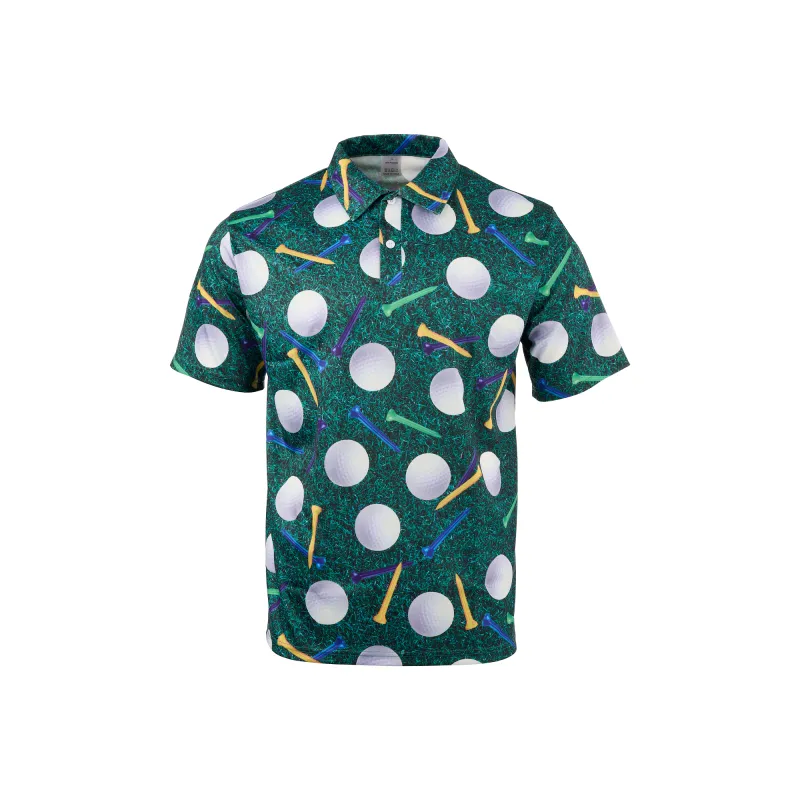 Crest Mens Golf Shirt Green