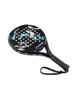 CAMEWIN PADEL RACKET - ROUND - WHITE TURQUOISE - 50% CARBON