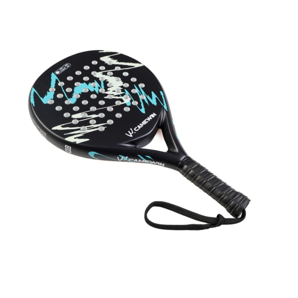 CAMEWIN PADEL RACKET - ROUND - WHITE TURQUOISE - 50% CARBON