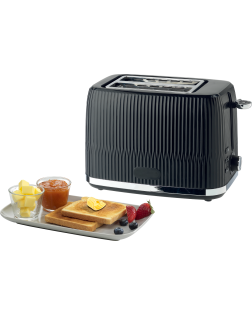 BossaNova - 2-Slice Ribbed Toaster - Black