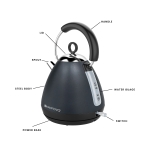 BossaNova - 1.7L - 2200W 360° Metal Dome Kettle - Graphite