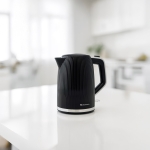 BossaNova - 1.7L - 2200W Cordless Ribbed Electric Kettle - Black