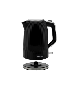 BossaNova - 1.7L - 2200W Cordless Ribbed Electric Kettle - Black