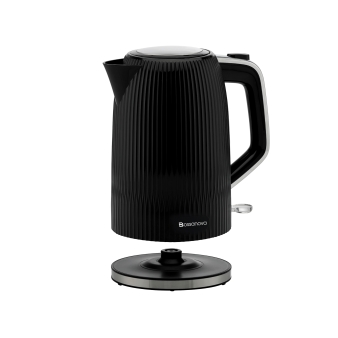 BossaNova - 1.7L - 2200W Cordless Ribbed Electric Kettle - Black