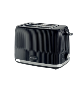 BossaNova - 2-Slice Ribbed Toaster - Black