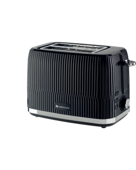 BossaNova - 2-Slice Ribbed Toaster - Black