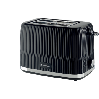 BossaNova - 2-Slice Ribbed Toaster - Black