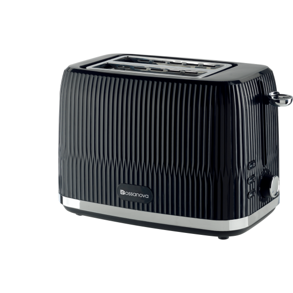 BossaNova - 2-Slice Ribbed Toaster - Black
