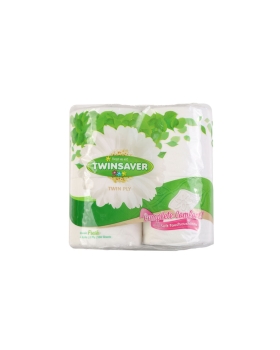 TWINSAVER 2-PLY LUXURY WHITE TOILET TISSUE - 4 PACK