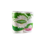 TWINSAVER 2-PLY LUXURY WHITE TOILET TISSUE - 4 PACK