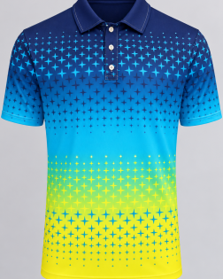 Golf Shirt - Blue-Yellow Ombre