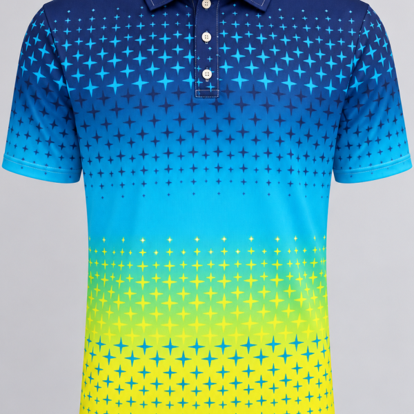 Golf Shirt - Blue-Yellow Ombre
