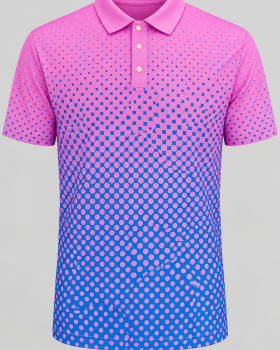 Golf Shirt - Pink-Blue Ombre