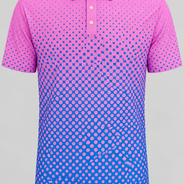 Golf Shirt - Pink-Blue Ombre