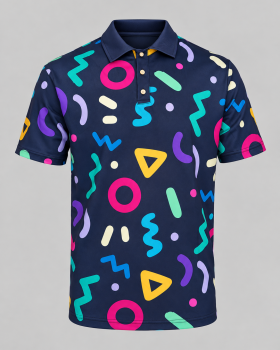 Golf Shirt - Black Squiggles