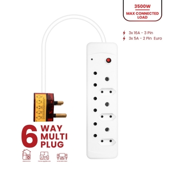 ULTRA-POWER - 16A High Surge 6-Way Multiplug