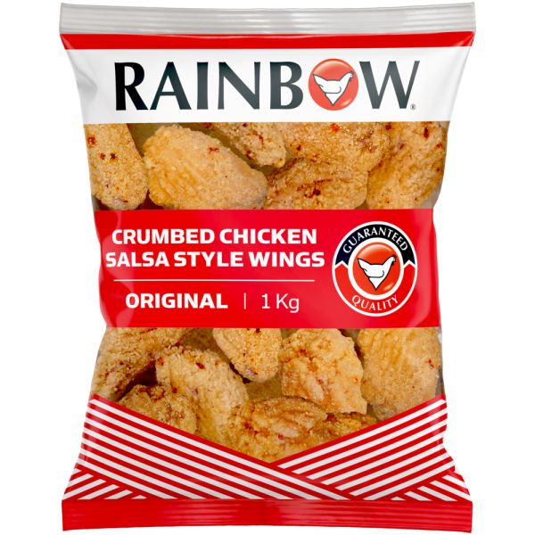 RAINBOW FROZEN CRUMBED SALSA STYLE CHICKEN WINGS 1KG