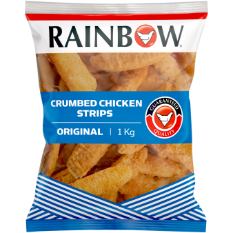 RAINBOW FROZEN CRUMBED CHICKEN STRIPS 1KG